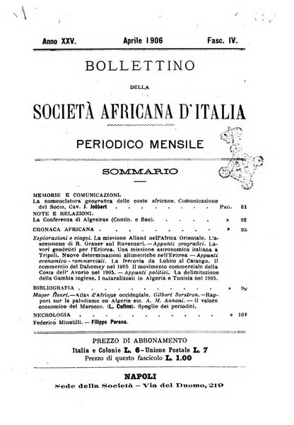 Bollettino della Società africana d'Italia periodico mensile