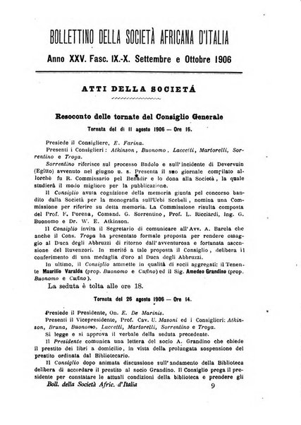 Bollettino della Società africana d'Italia periodico mensile