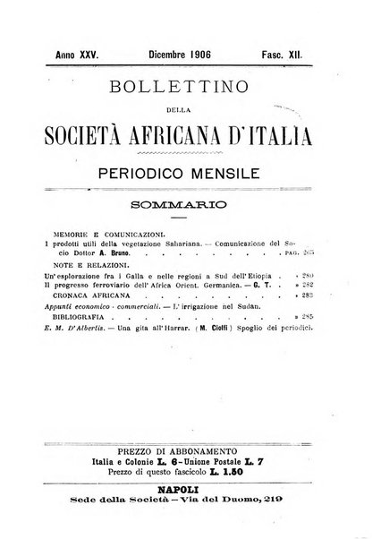 Bollettino della Società africana d'Italia periodico mensile