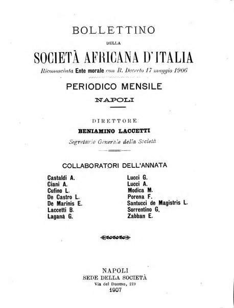 Bollettino della Società africana d'Italia periodico mensile