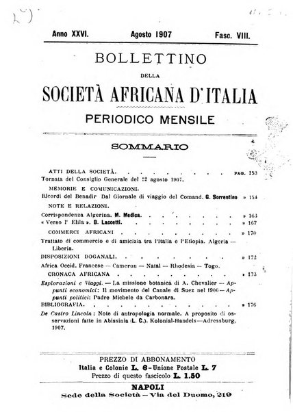 Bollettino della Società africana d'Italia periodico mensile