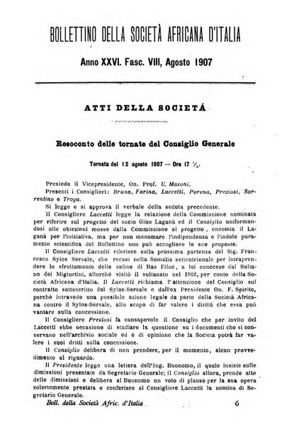 Bollettino della Società africana d'Italia periodico mensile