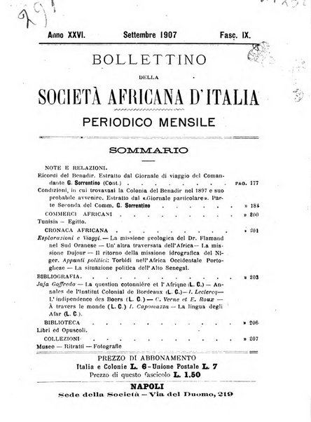 Bollettino della Società africana d'Italia periodico mensile