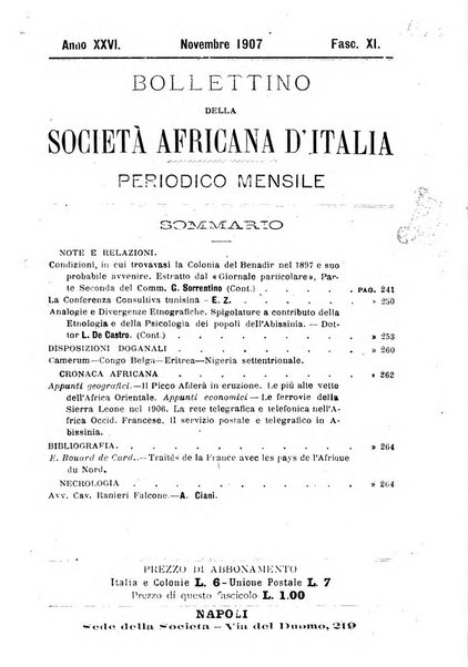 Bollettino della Società africana d'Italia periodico mensile