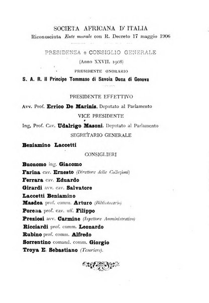 Bollettino della Società africana d'Italia periodico mensile