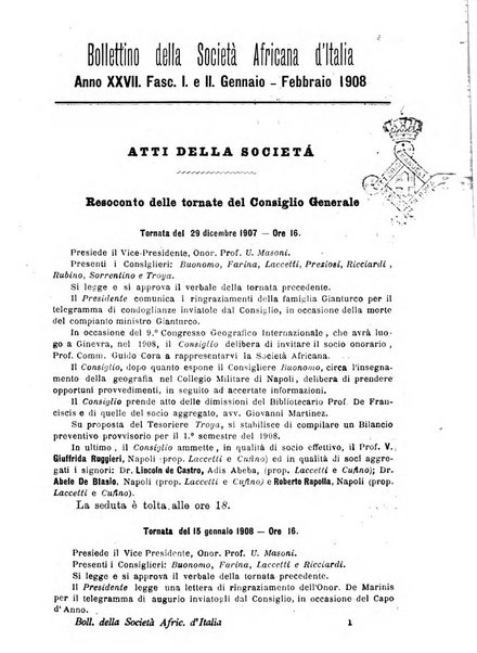 Bollettino della Società africana d'Italia periodico mensile