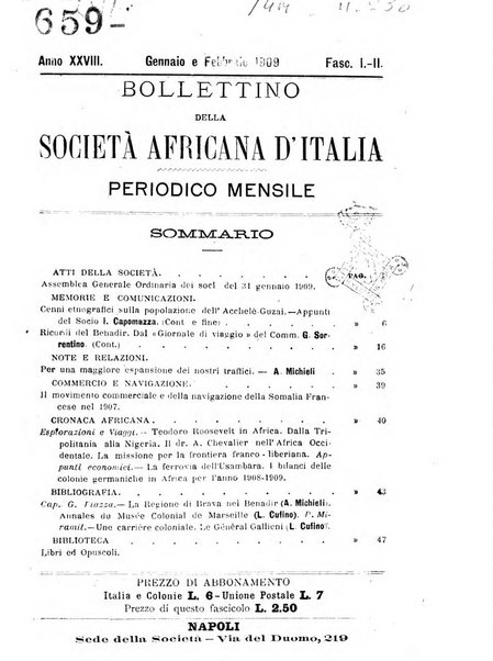 Bollettino della Società africana d'Italia periodico mensile