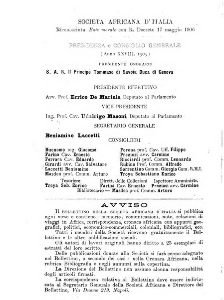 Bollettino della Società africana d'Italia periodico mensile