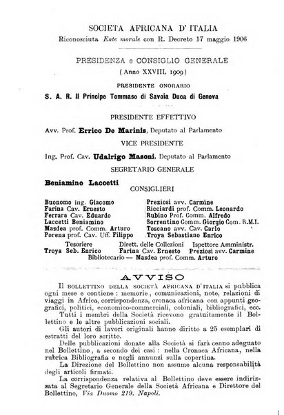 Bollettino della Società africana d'Italia periodico mensile