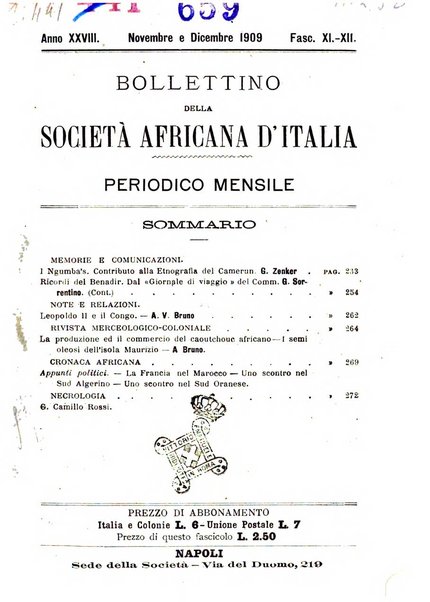 Bollettino della Società africana d'Italia periodico mensile