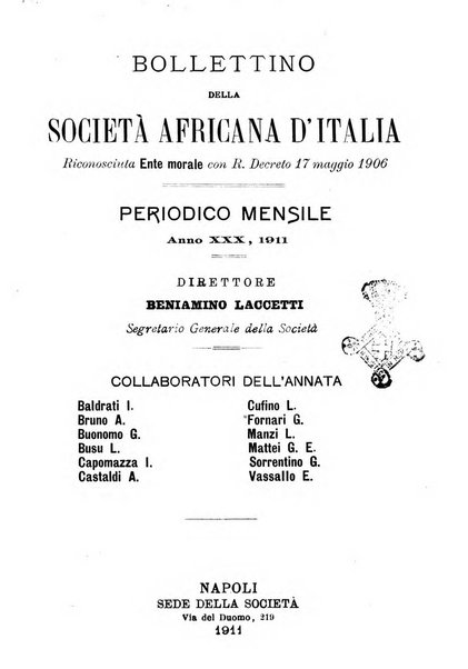 Bollettino della Società africana d'Italia periodico mensile