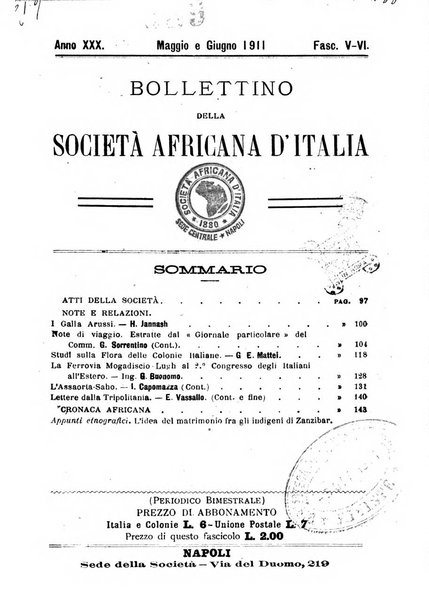 Bollettino della Società africana d'Italia periodico mensile