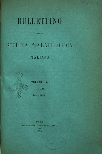 Bullettino della Societa malacologica italiana