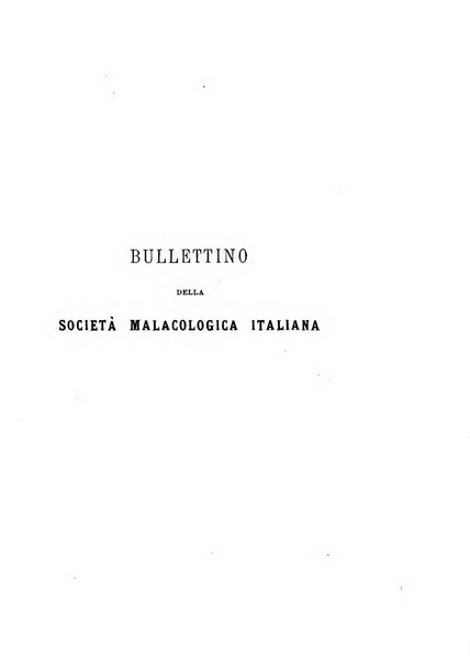 Bullettino della Societa malacologica italiana