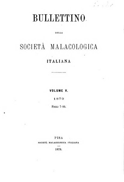 Bullettino della Societa malacologica italiana