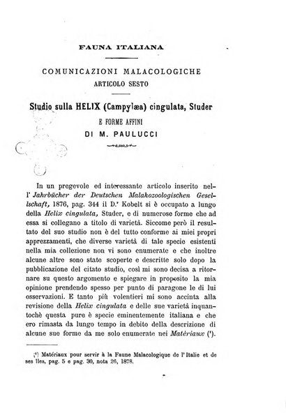 Bullettino della Societa malacologica italiana