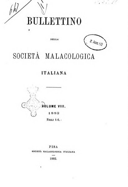 Bullettino della Societa malacologica italiana