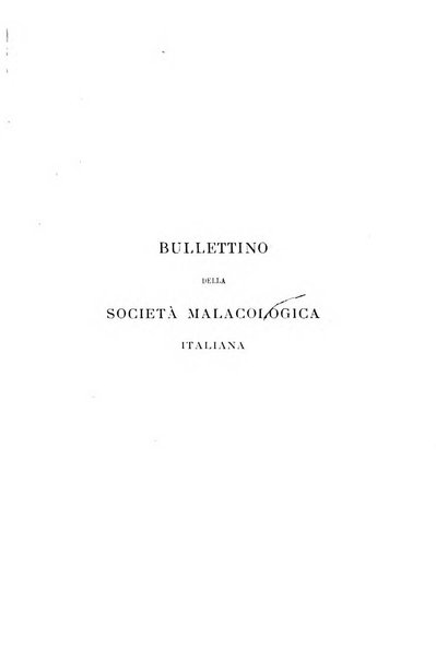 Bullettino della Societa malacologica italiana