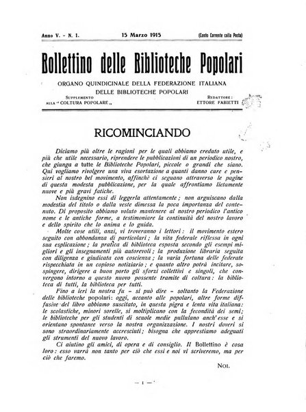 Bollettino delle biblioteche popolari