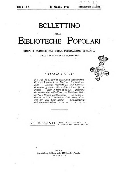 Bollettino delle biblioteche popolari