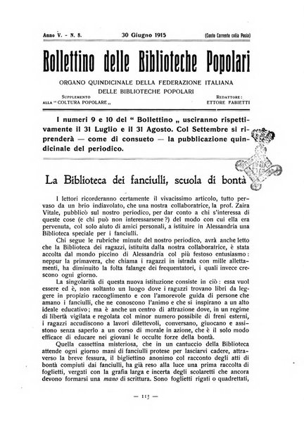 Bollettino delle biblioteche popolari