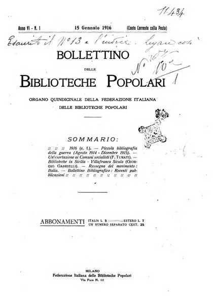 Bollettino delle biblioteche popolari