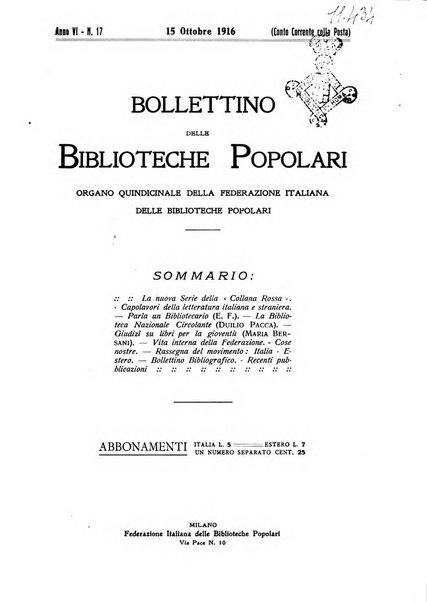 Bollettino delle biblioteche popolari