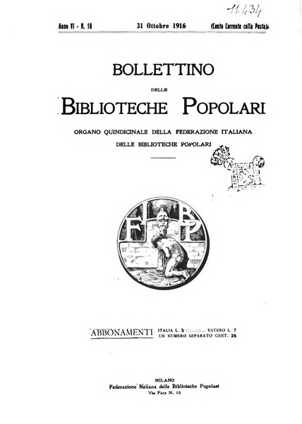 Bollettino delle biblioteche popolari