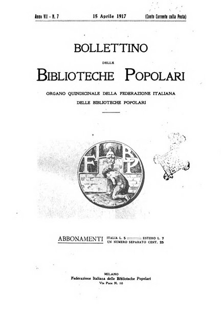 Bollettino delle biblioteche popolari