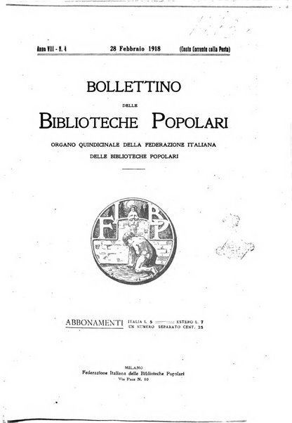 Bollettino delle biblioteche popolari