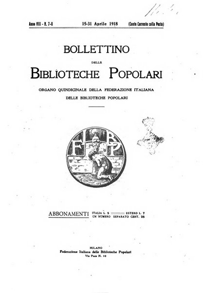 Bollettino delle biblioteche popolari