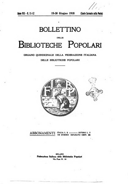 Bollettino delle biblioteche popolari