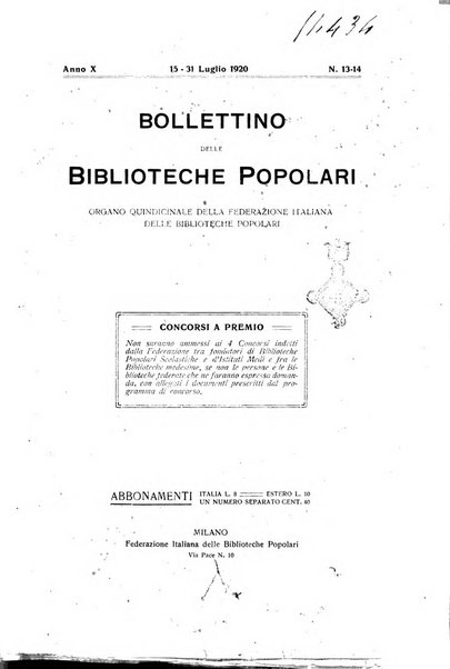 Bollettino delle biblioteche popolari