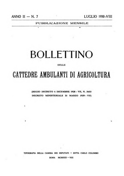 Bollettino delle cattedre ambulanti di agricoltura