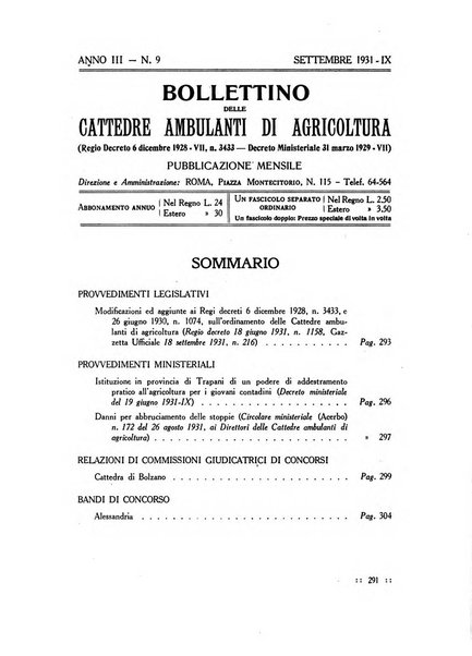 Bollettino delle cattedre ambulanti di agricoltura