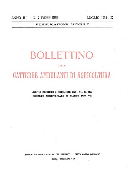 Bollettino delle cattedre ambulanti di agricoltura