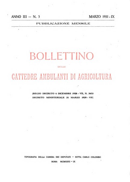 Bollettino delle cattedre ambulanti di agricoltura