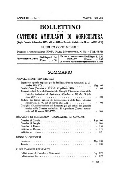 Bollettino delle cattedre ambulanti di agricoltura