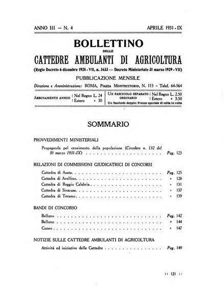 Bollettino delle cattedre ambulanti di agricoltura