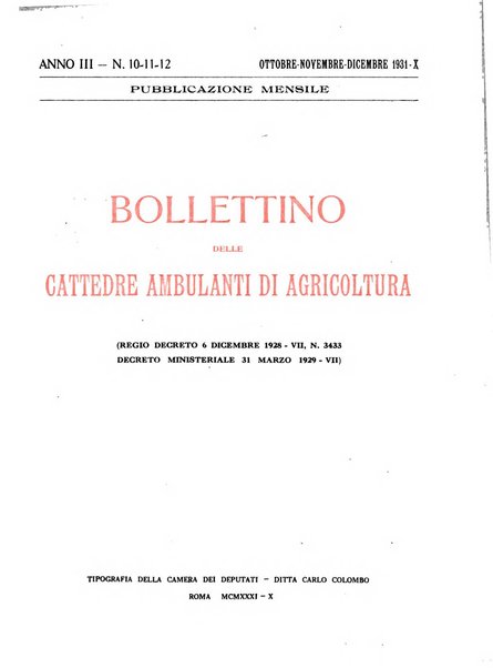 Bollettino delle cattedre ambulanti di agricoltura