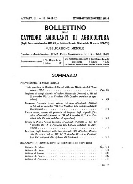 Bollettino delle cattedre ambulanti di agricoltura