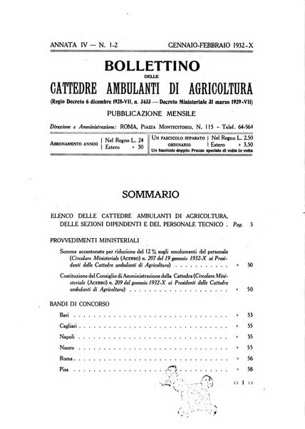 Bollettino delle cattedre ambulanti di agricoltura