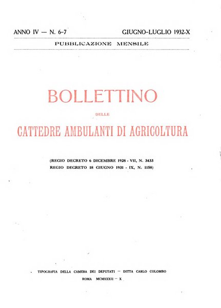 Bollettino delle cattedre ambulanti di agricoltura