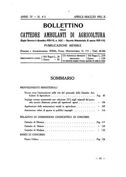 Bollettino delle cattedre ambulanti di agricoltura