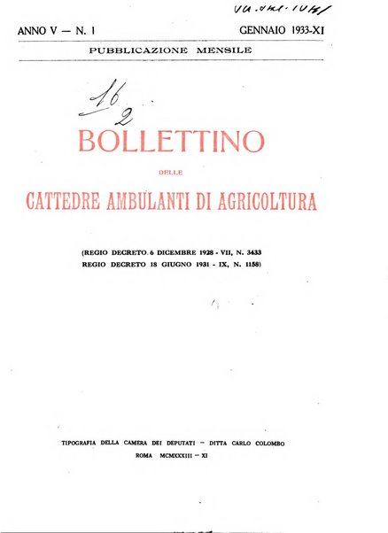 Bollettino delle cattedre ambulanti di agricoltura