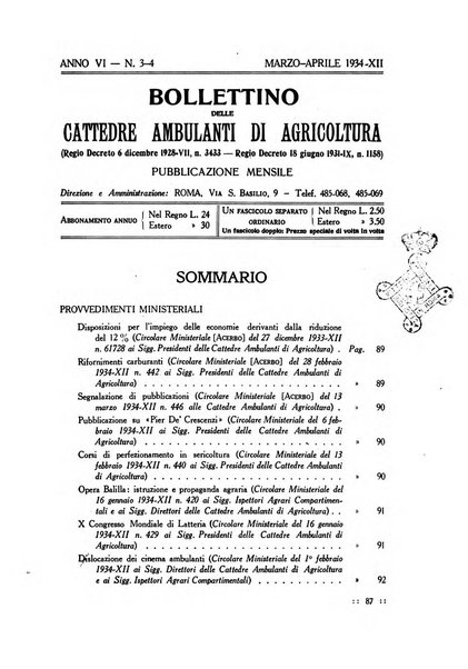 Bollettino delle cattedre ambulanti di agricoltura