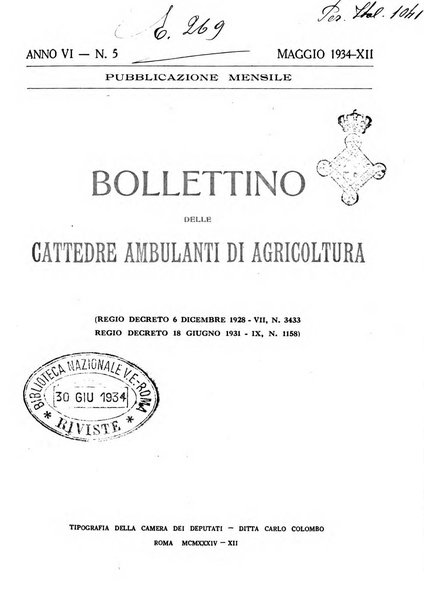 Bollettino delle cattedre ambulanti di agricoltura