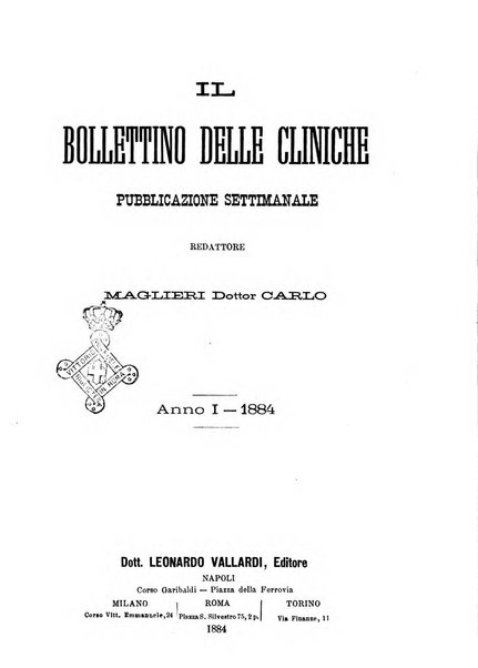 Bollettino delle cliniche pubblicazione settimanale