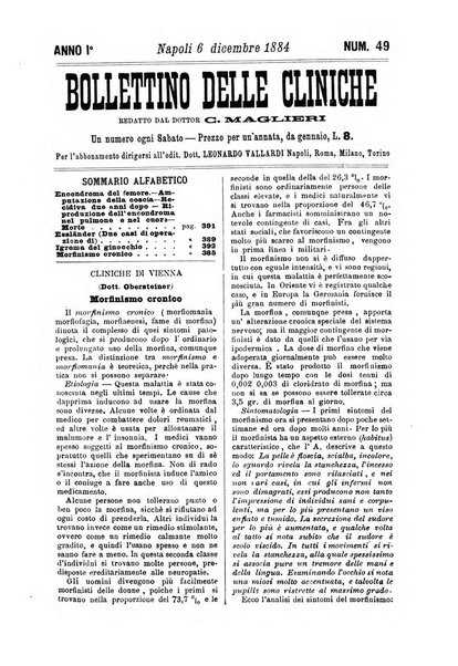 Bollettino delle cliniche pubblicazione settimanale