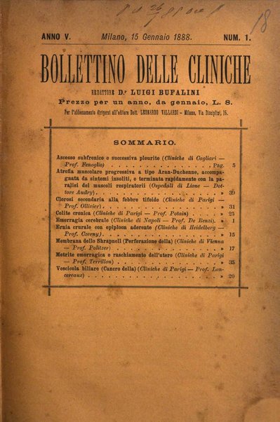 Bollettino delle cliniche pubblicazione settimanale